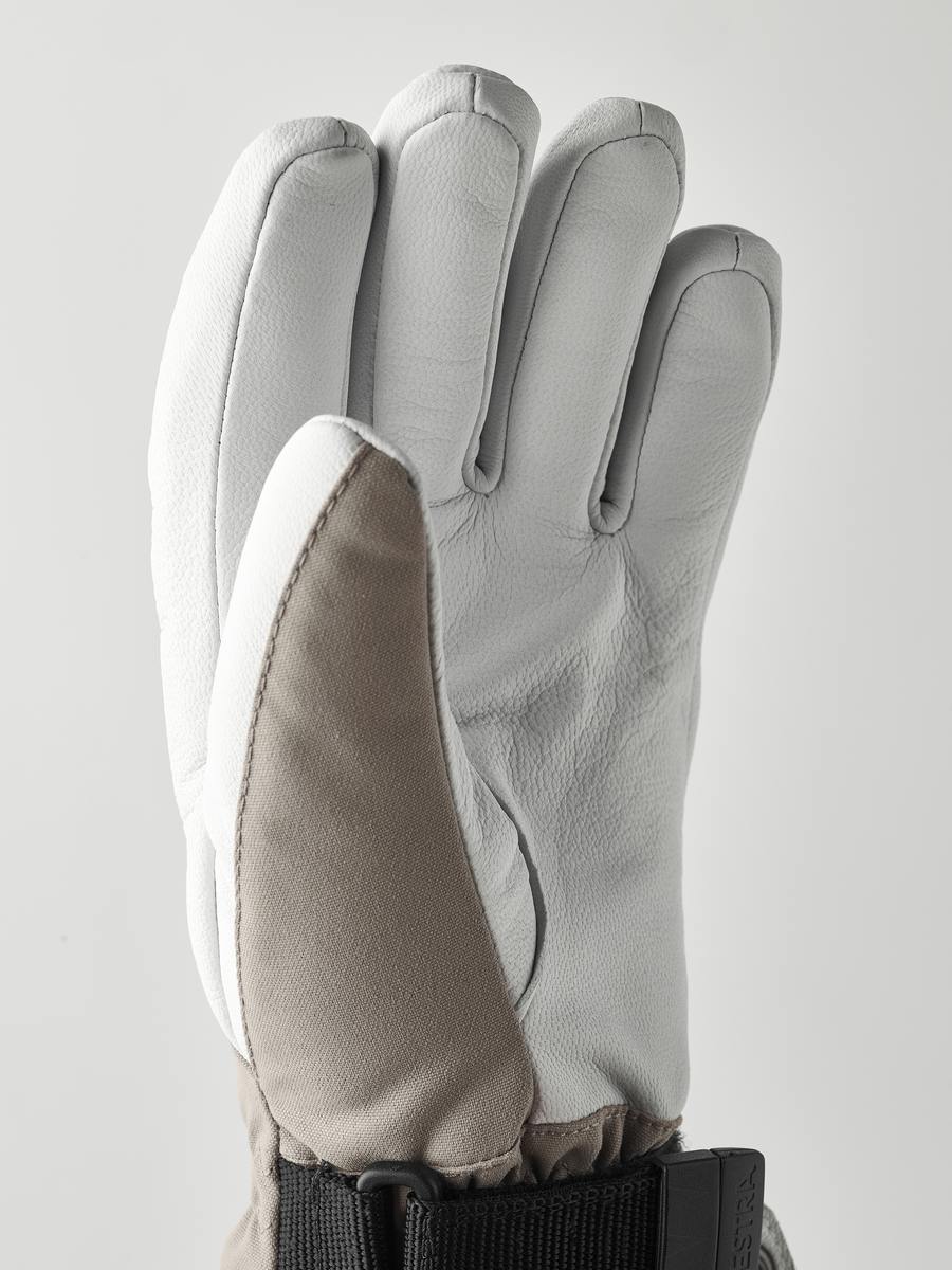 Hestra Women's Heli Ski 5-finger ski glove Khaki/Offwhite detail