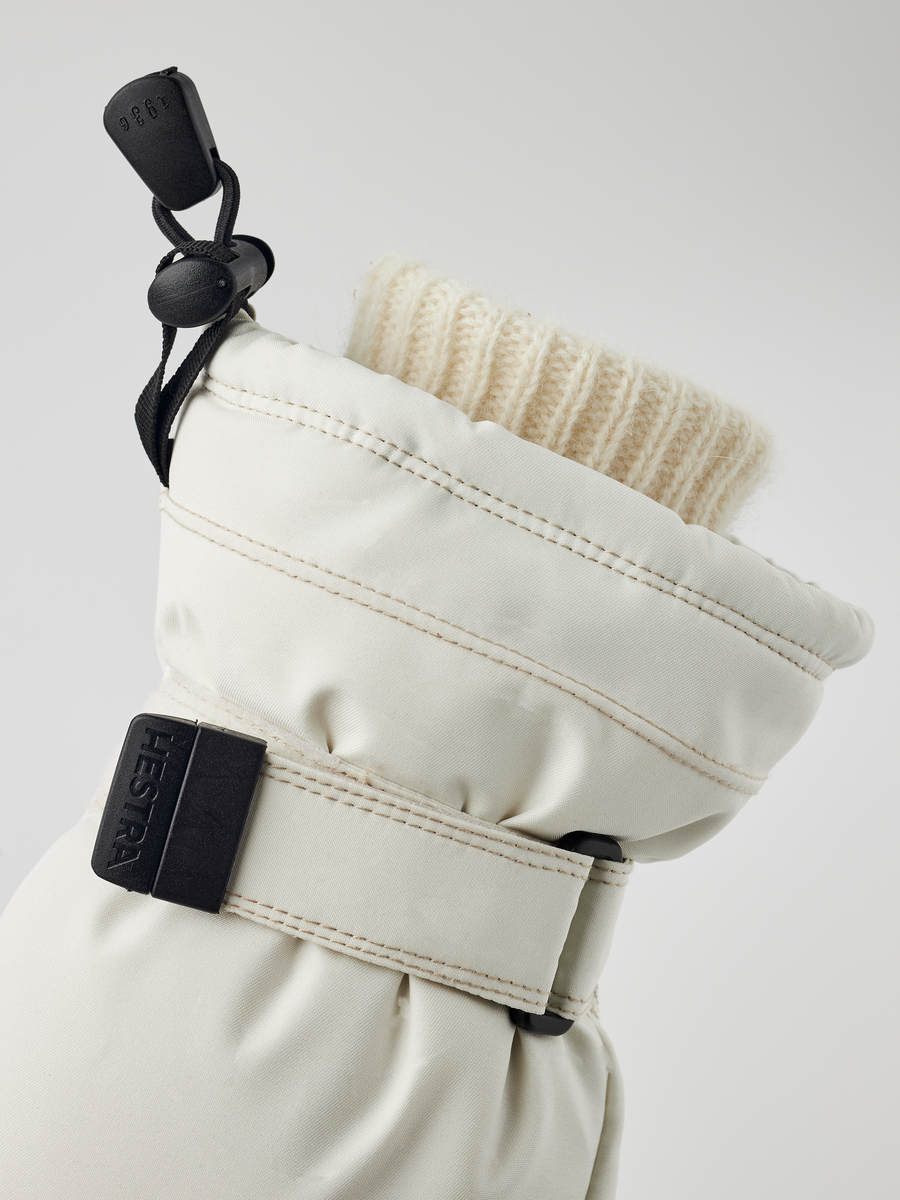 Hestra Cosy Mitt - Ivory detail