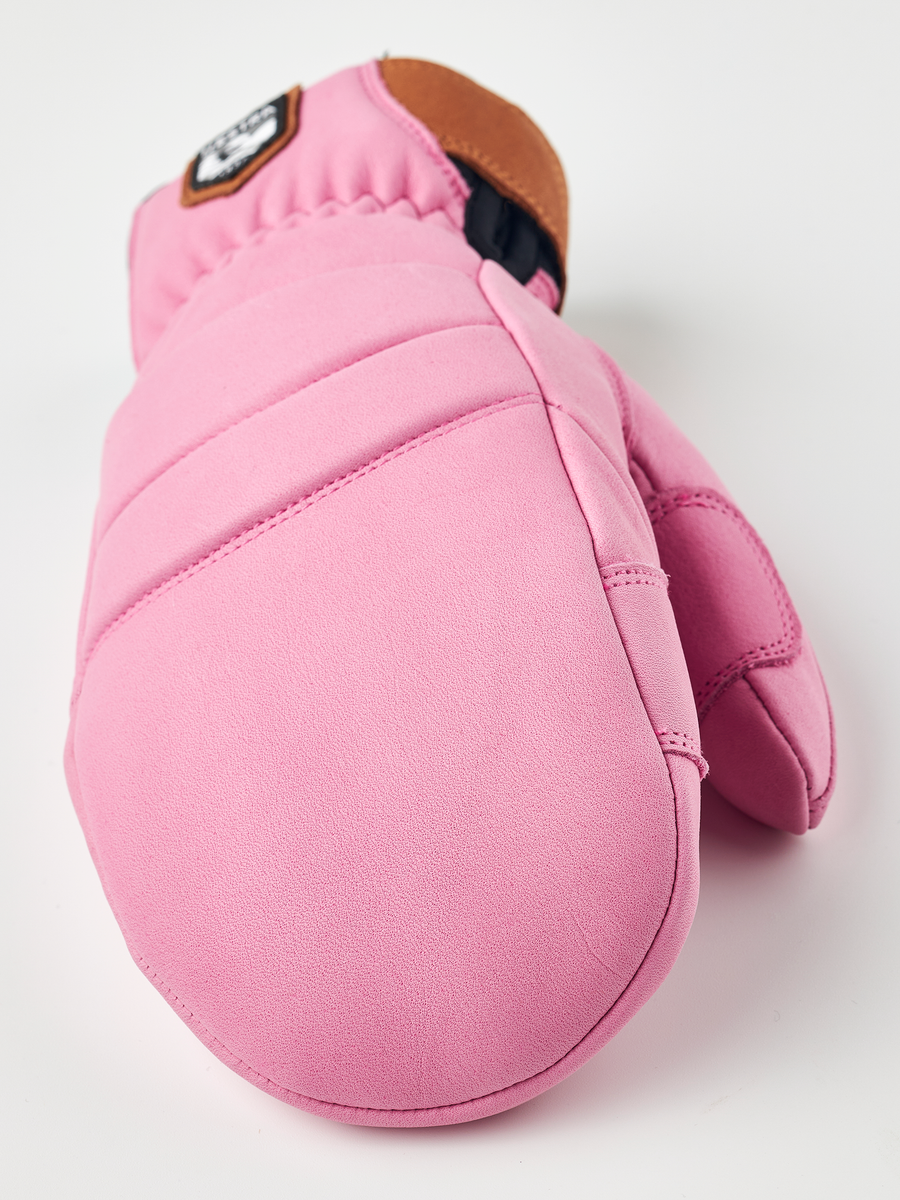Women's Leather Fall Line Mitt - Cerise detail