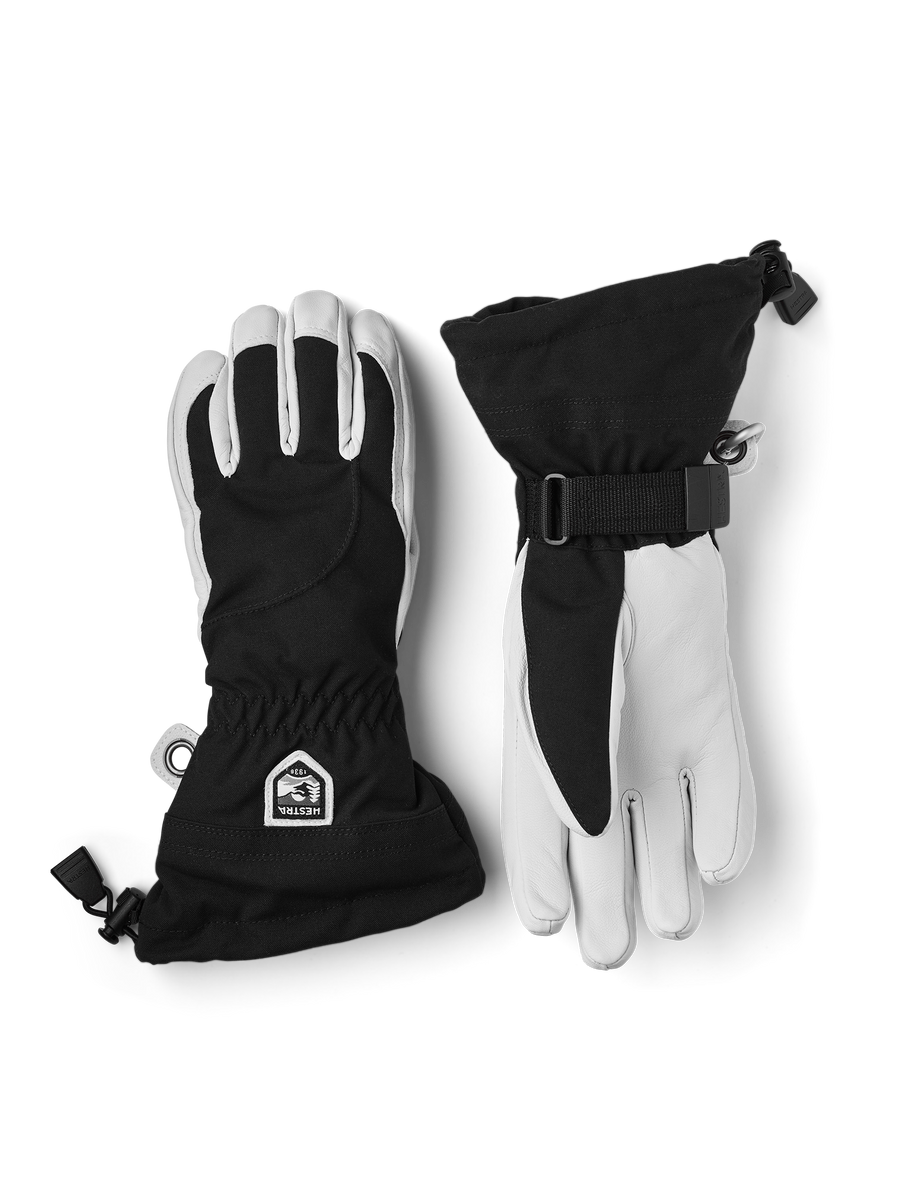 Hestra Women's Heli Ski 5-finger ski glove Black/Offwhite
