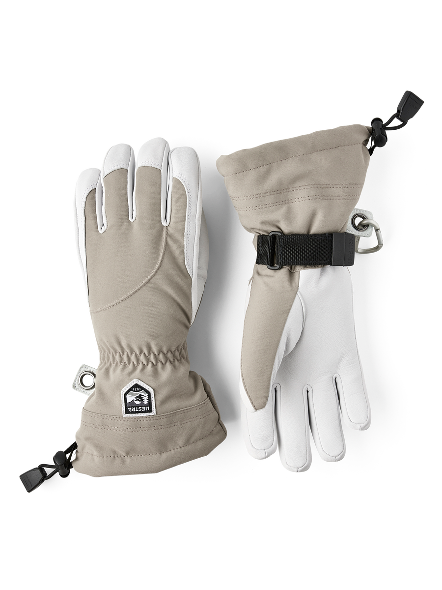Hestra Women's Heli Ski 5-finger ski glove Khaki/Offwhite
