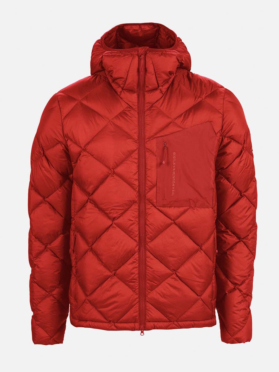 26 Mountain Studio - Men's D-7 Ultralight Down Hood Jacket Unclassified The Mountain Studio Equestrian Red XS