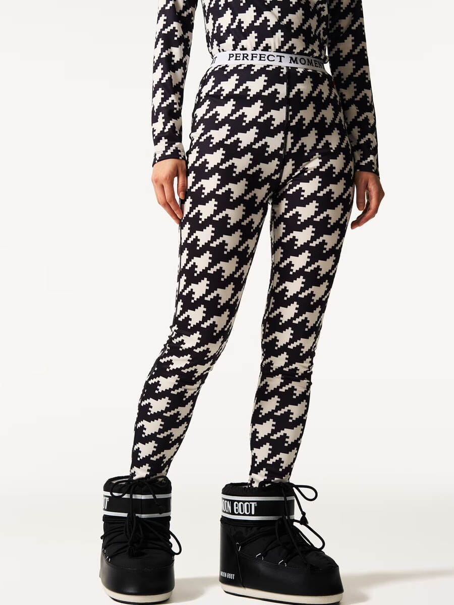 26 Perfect Moment - Women's Base Layer Leggings Unclassified Perfect Moment Black/White/Houndstooth Print XS