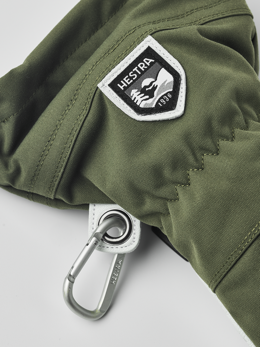 Army Leather Heli Ski 5-finger - Olive detail