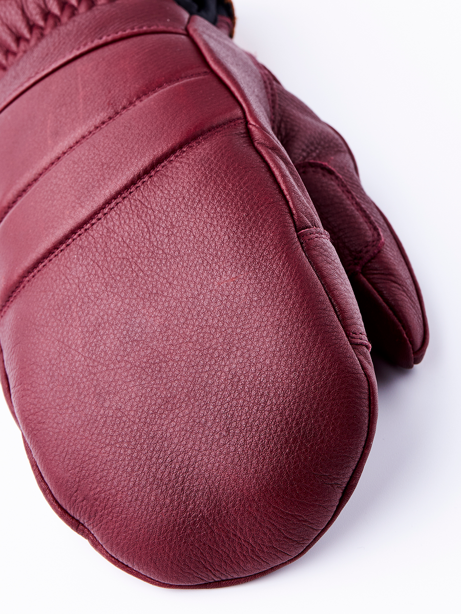 Women's Leather Fall Line Mitt - Bordeaux detail
