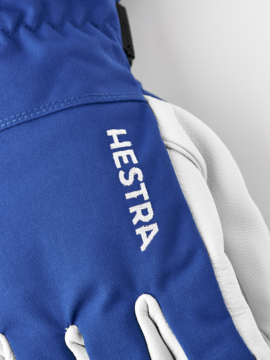 Army Leather Heli Ski 5-finger - Royal Blue detail
