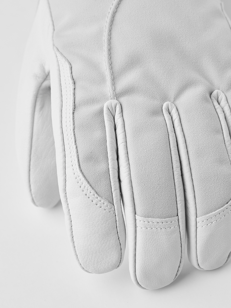 Hestra Women's Heli Ski 5-finger ski glove Pale Grey/Offwhite detail