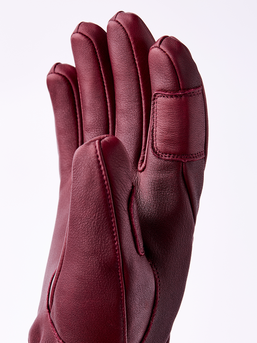 Hestra Women's Fall Line 5-Finger ski glove Bordeaux detail