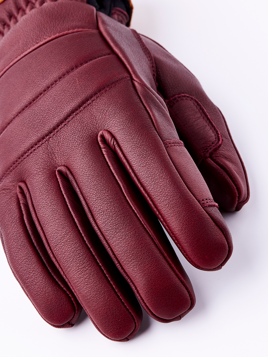 Hestra Women's Fall Line 5-Finger ski glove Bordeaux detail