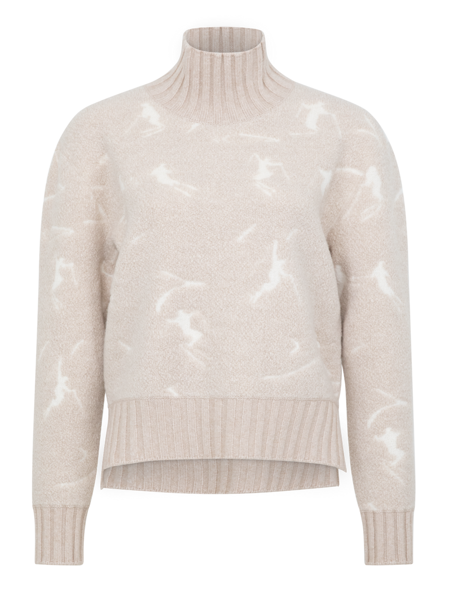 Women's Whiteface Multi Merino Knit Sweater Pearl – front styled
