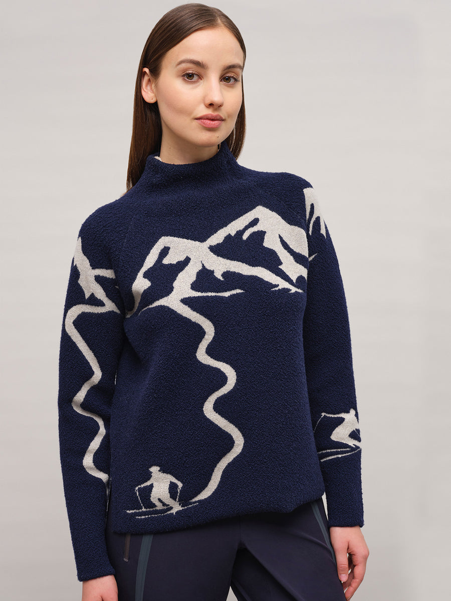 Women's Chatel Knit Sweater Midnight – front model