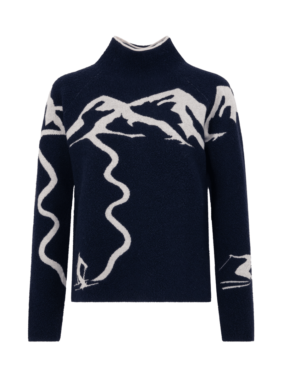 Women's Chatel Knit Sweater Midnight – front styled