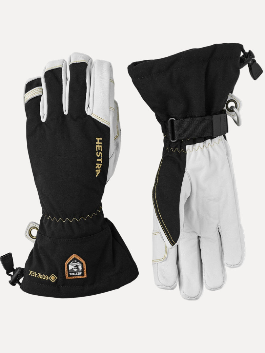 Army Leather Gore-Tex 5 finger Gloves Hestra Black/White 6