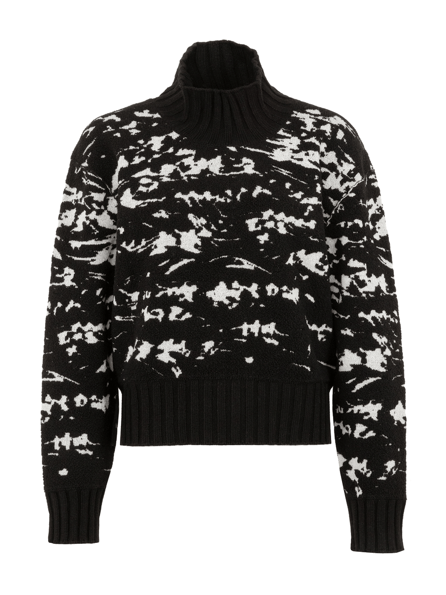 Women's Montblanc Merino Terry Knit Sweater Black – front