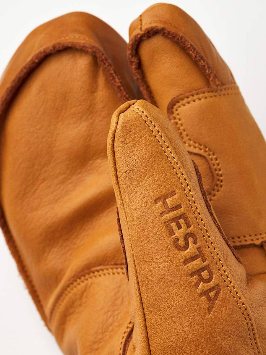 Hestra Leather Fall Line 3-Finger ski glove detail