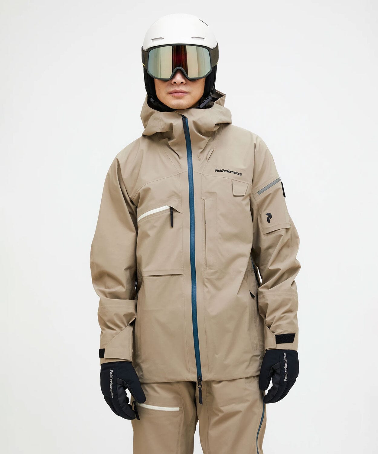 Men's Alpine Gore Tex Ski Jacket Ski Jackets Peak Performance Avid Beige S