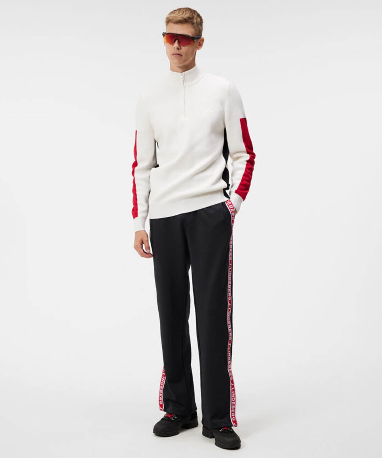 J.LINDEBERG ホワイト/レッド セーター S Men's Clide Knitted Sweater – Snowsport