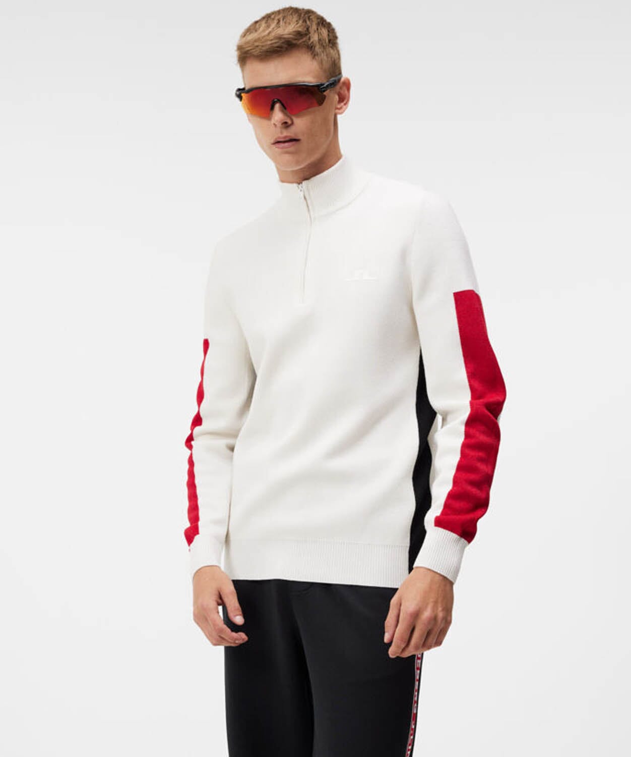 J.LINDEBERG ホワイト/レッド セーター S Men's Clide Knitted Sweater – Snowsport