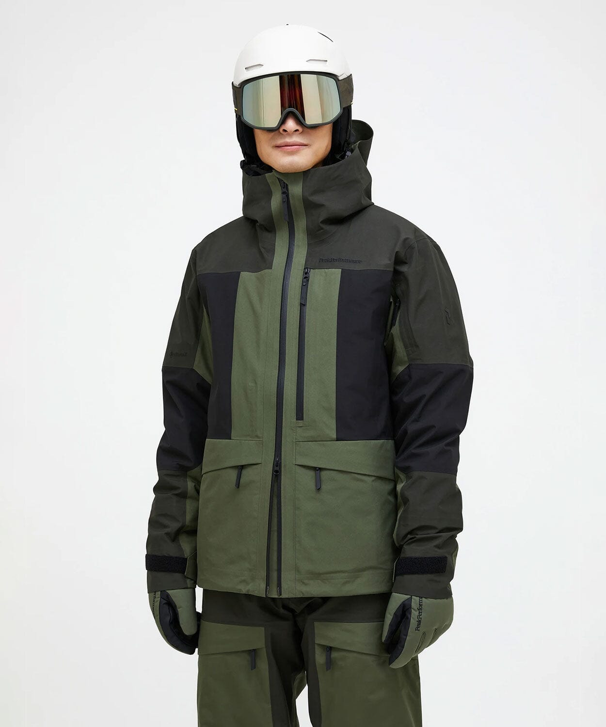 Men's Gravity Gore-Tex 3L Jacket Ski Jackets Peak Performance Olive Extreme / Offblack / Pine Needle XL