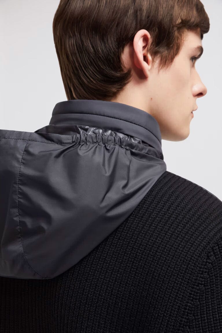 Men's Padded Wool Zip-Up Hoodie Jackets Moncler