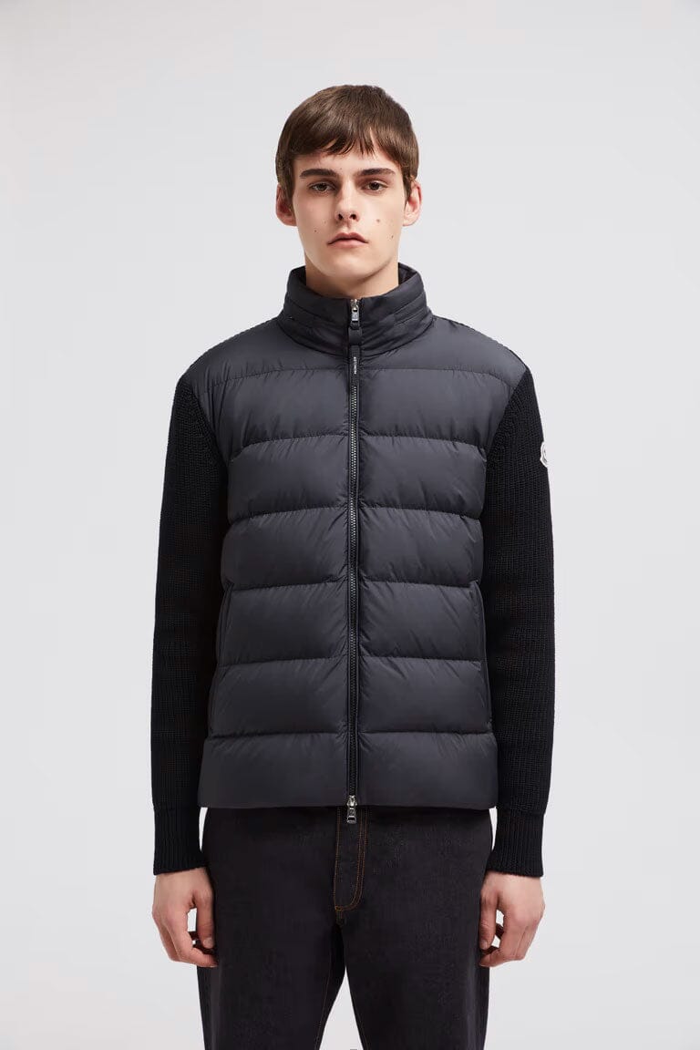 Men's Padded Wool Zip-Up Hoodie Jackets Moncler