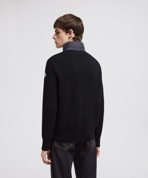 Men's Padded Wool Zip-Up Hoodie Jackets Moncler