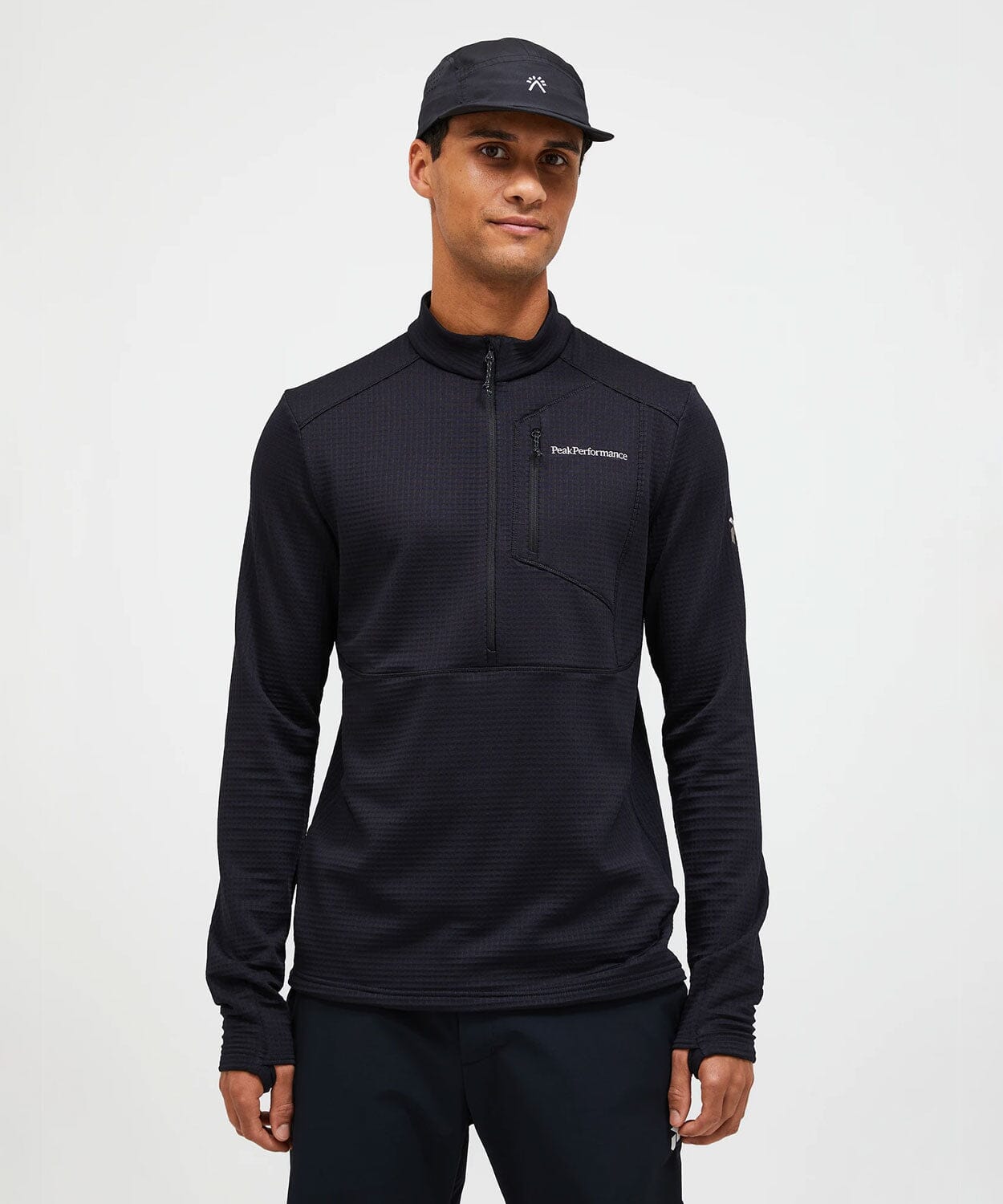 Men's Trail Polartec Half Zip Mid-Layer Top Mid Layer Peak Performance Black XL