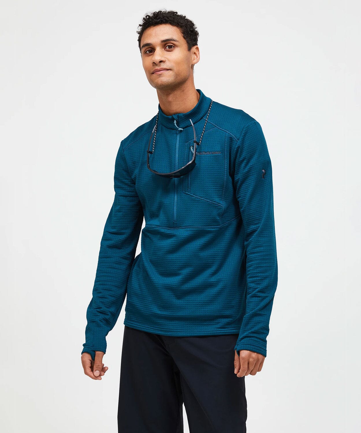 Men's Trail Polartec Half Zip Mid-Layer Top Mid Layer Peak Performance Infinity Teel XL