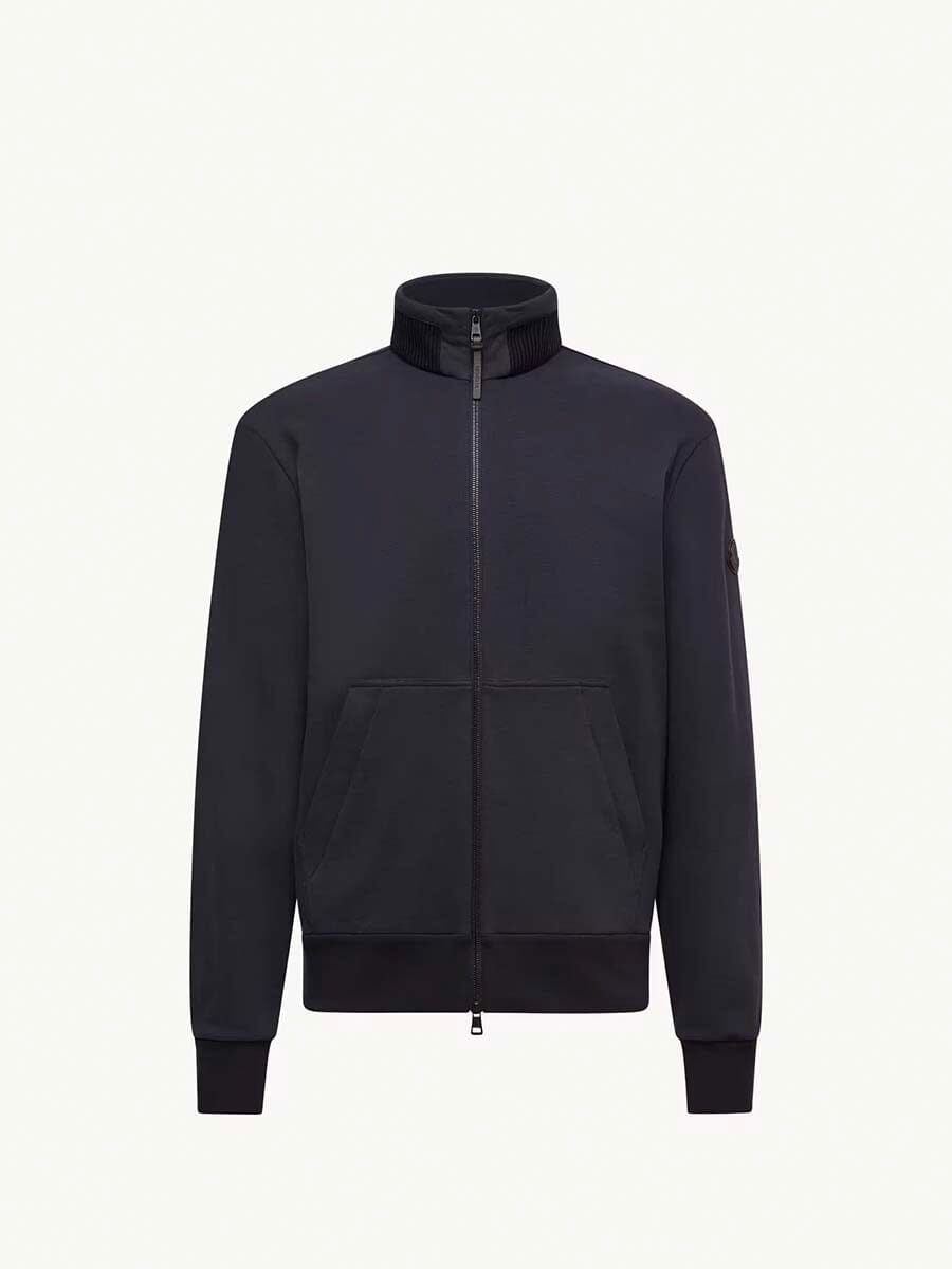 Moncler - Men's Cotton & Cashmere Zip-Up Sweatshirt Unclassified Moncler Navy Blue S