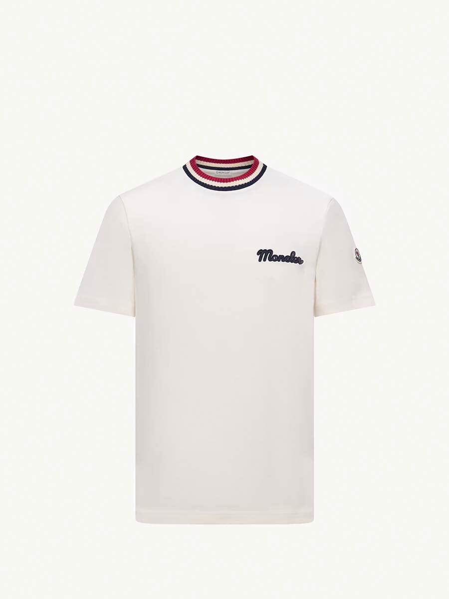 Moncler - Men's Embroidered Logo Cotton T-Shirt Unclassified Moncler