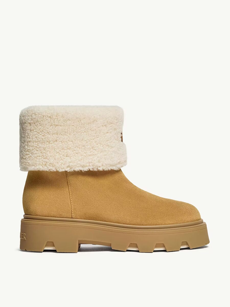 Moncler - Women's Aurea Mid Suede & Shearling Boots Unclassified Moncler