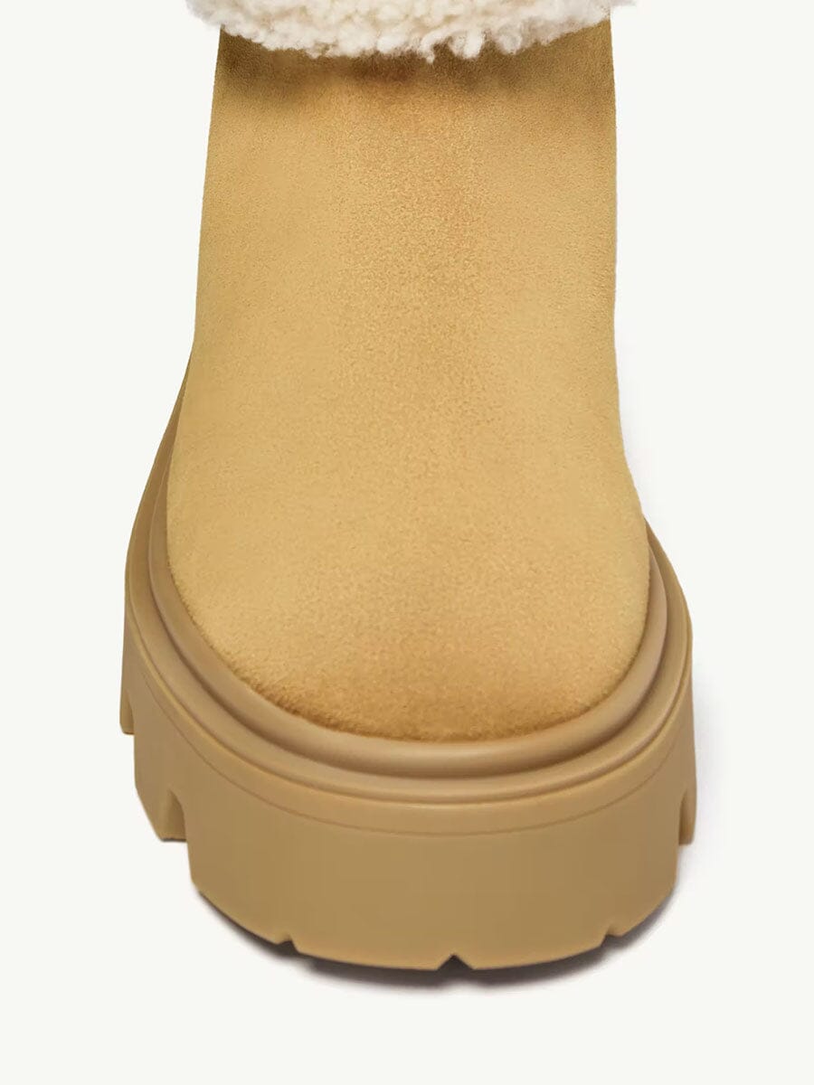 Moncler - Women's Aurea Mid Suede & Shearling Boots Unclassified Moncler