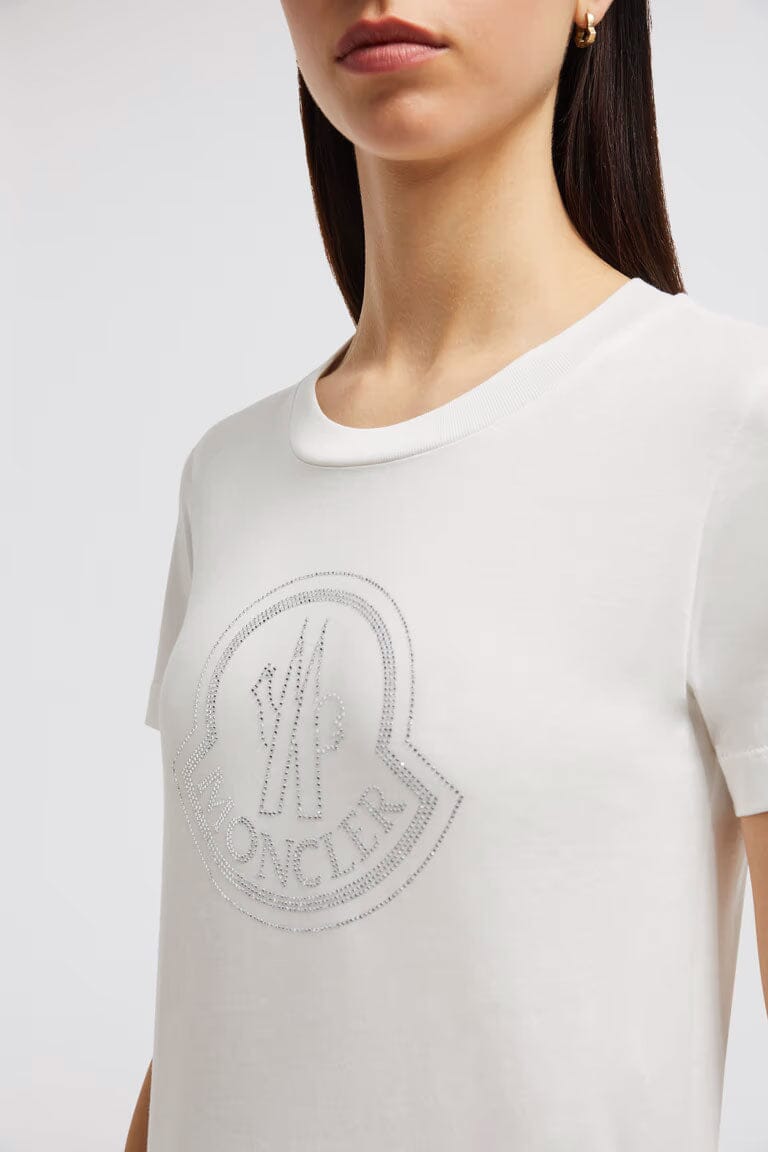 Moncler- Women's Crystal Logo T-Shirt Unclassified Moncler