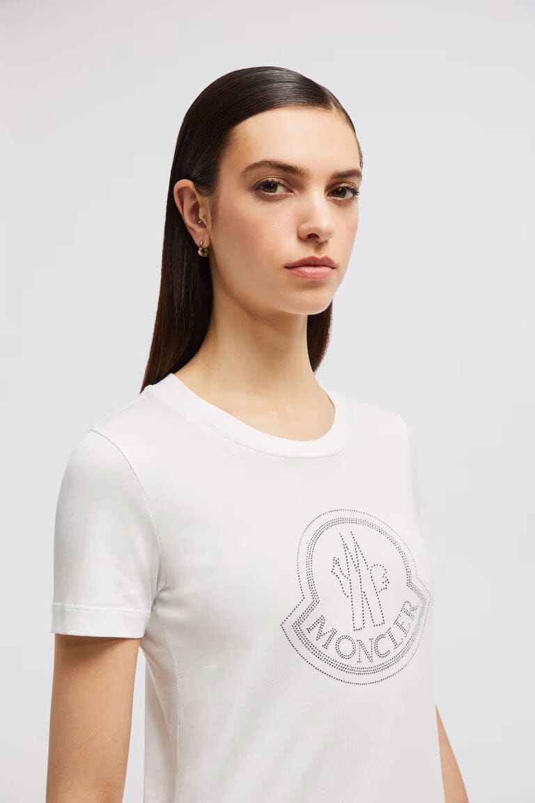 Moncler- Women's Crystal Logo T-Shirt Unclassified Moncler