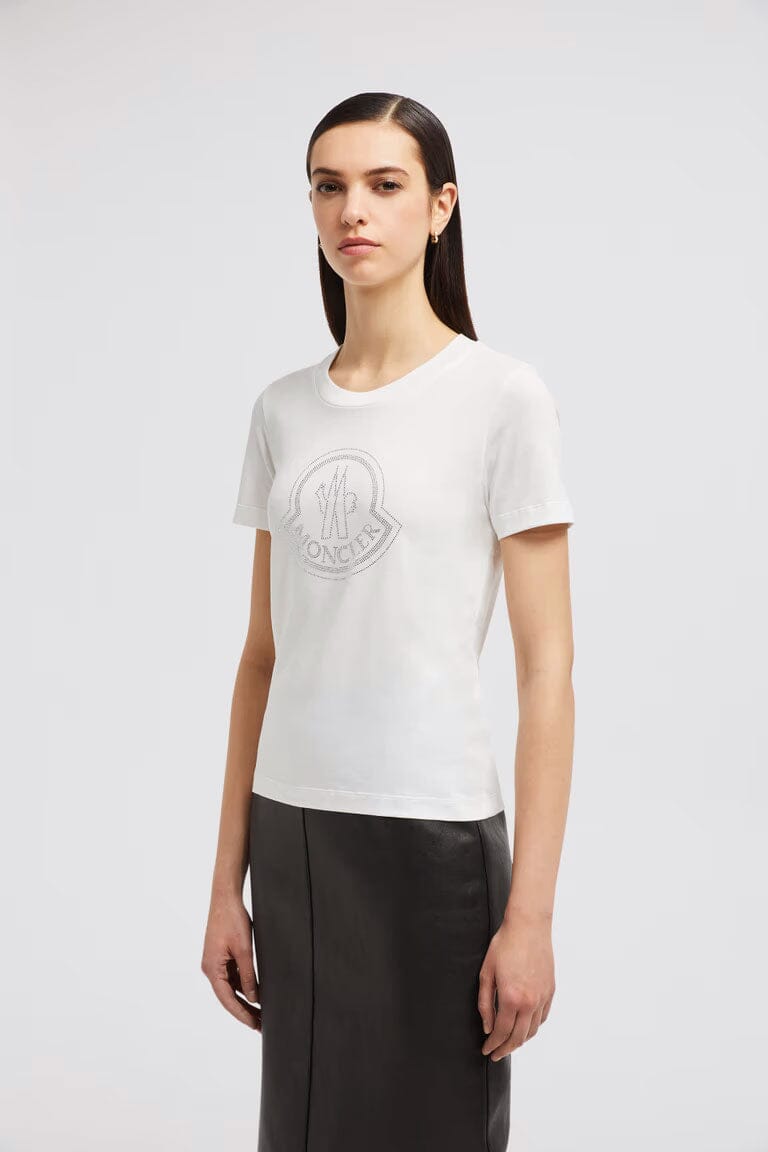 Moncler- Women's Crystal Logo T-Shirt Unclassified Moncler