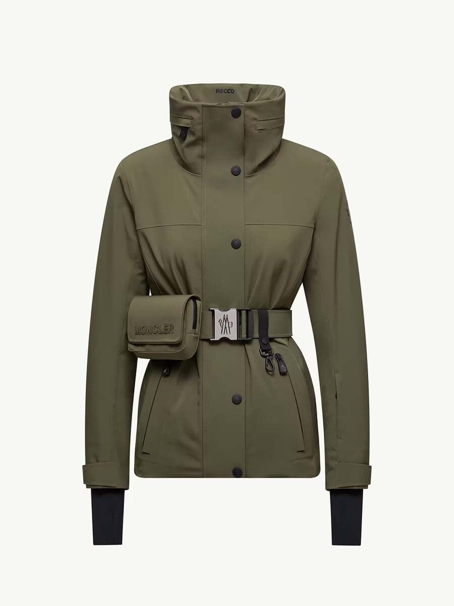 Moncler - Women's Hainets Hooded Padded Ski Jacket Unclassified Moncler Olive Green 00