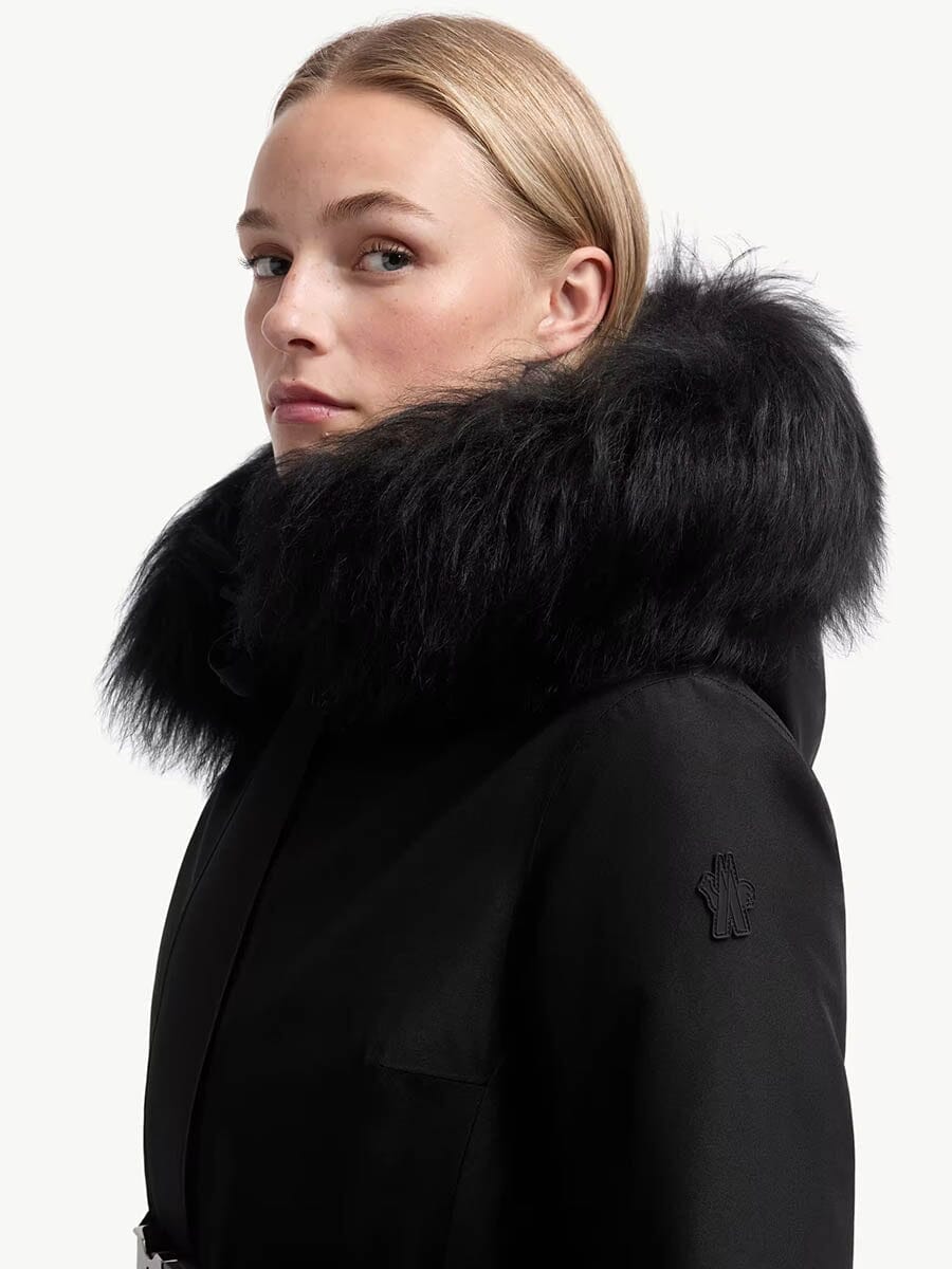 Moncler - Women's Laplance GORE-TEX Shearling-Trimmed Hooded Down Ski Jacket Unclassified Moncler