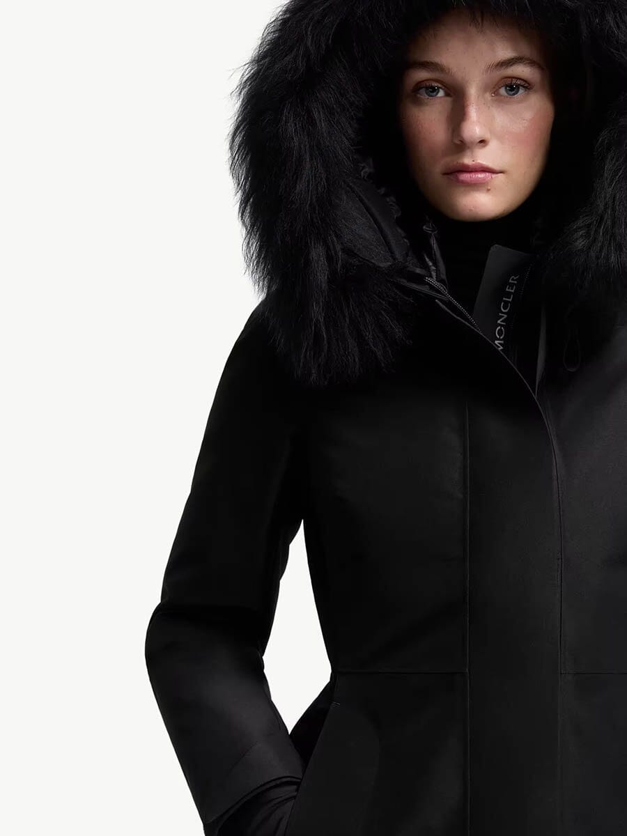 Moncler - Women's Laplance GORE-TEX Shearling-Trimmed Hooded Down Ski Jacket Unclassified Moncler