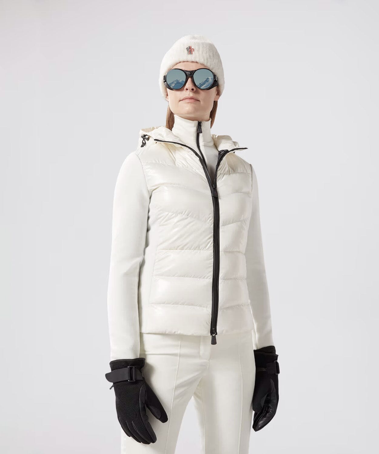 Moncler - Women's Padded Fleece Hoodie Jackets Moncler Snow White XS