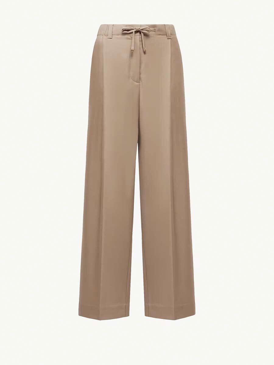 Moncler - Women's Wool Gabardine Tailored Pants Unclassified Moncler Beige IT38
