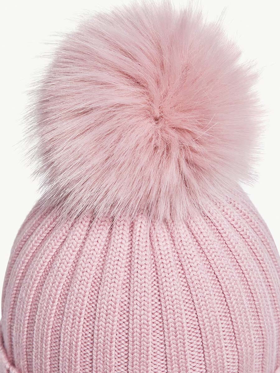 Moncler - Wool Beanie with Faux Fur Pom Pom Unclassified Moncler