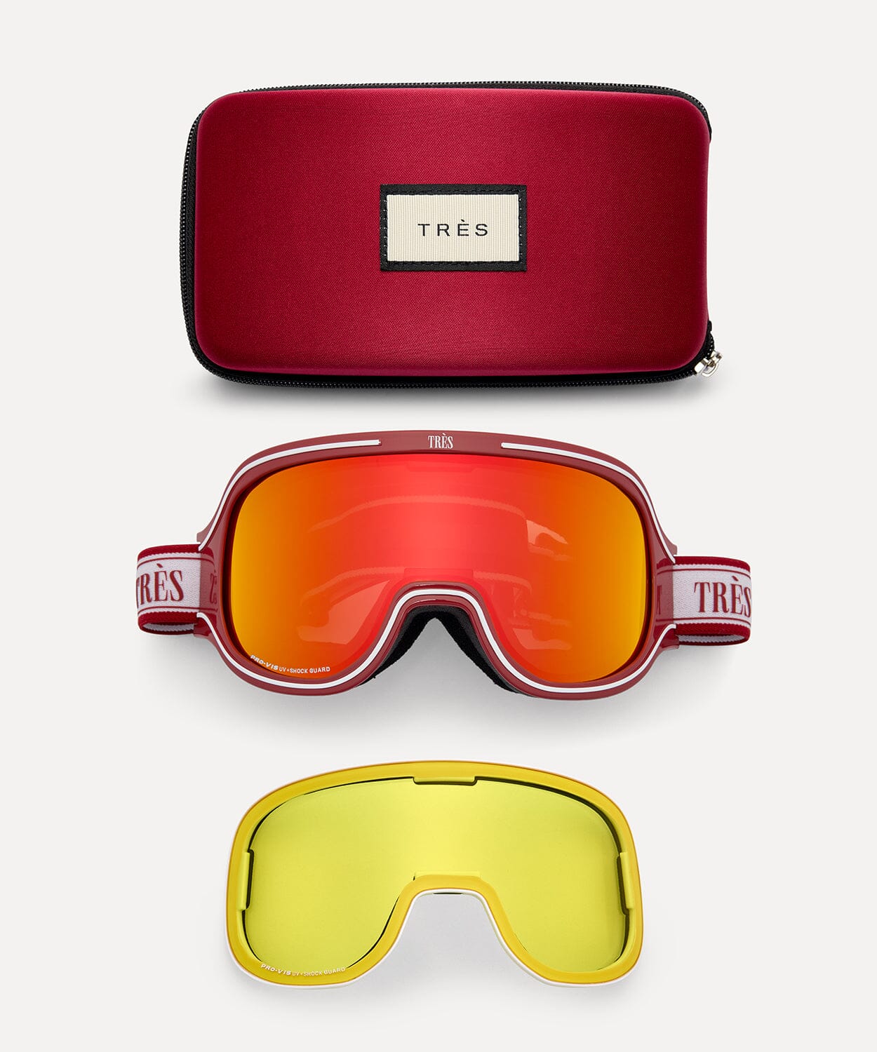 Monterossa Goggle Gloss Red Ski Goggles Tres
