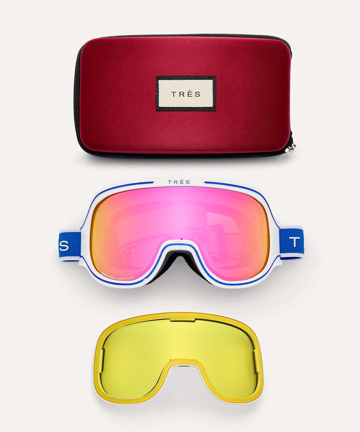 Monterossa Goggle Gloss White Blue Ski Goggles Tres Gloss White With Blue