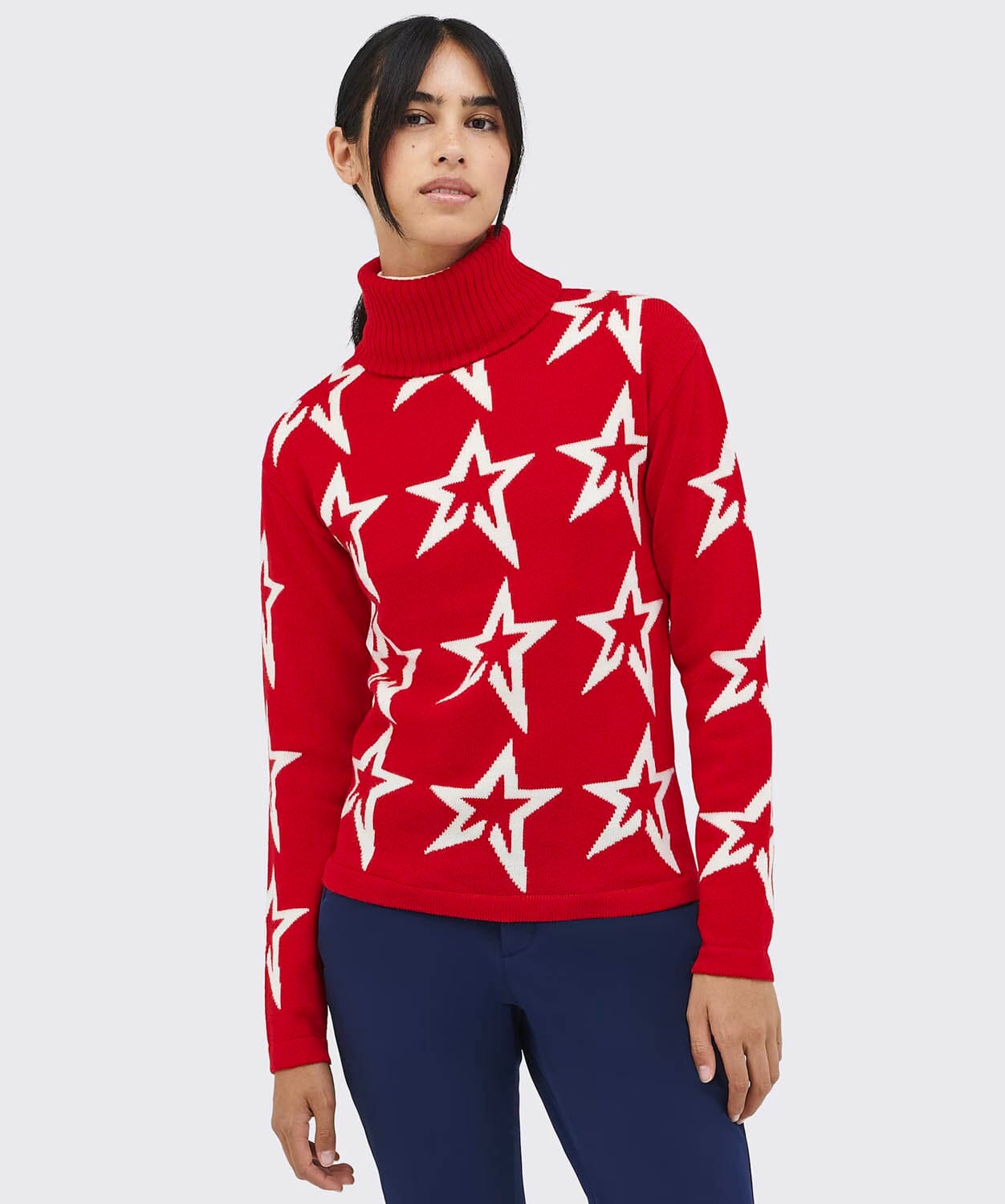 Perfect Moment - Women's Stardust Sweater Sweaters | Knitwear Perfect Moment Red/Snow White Star XS