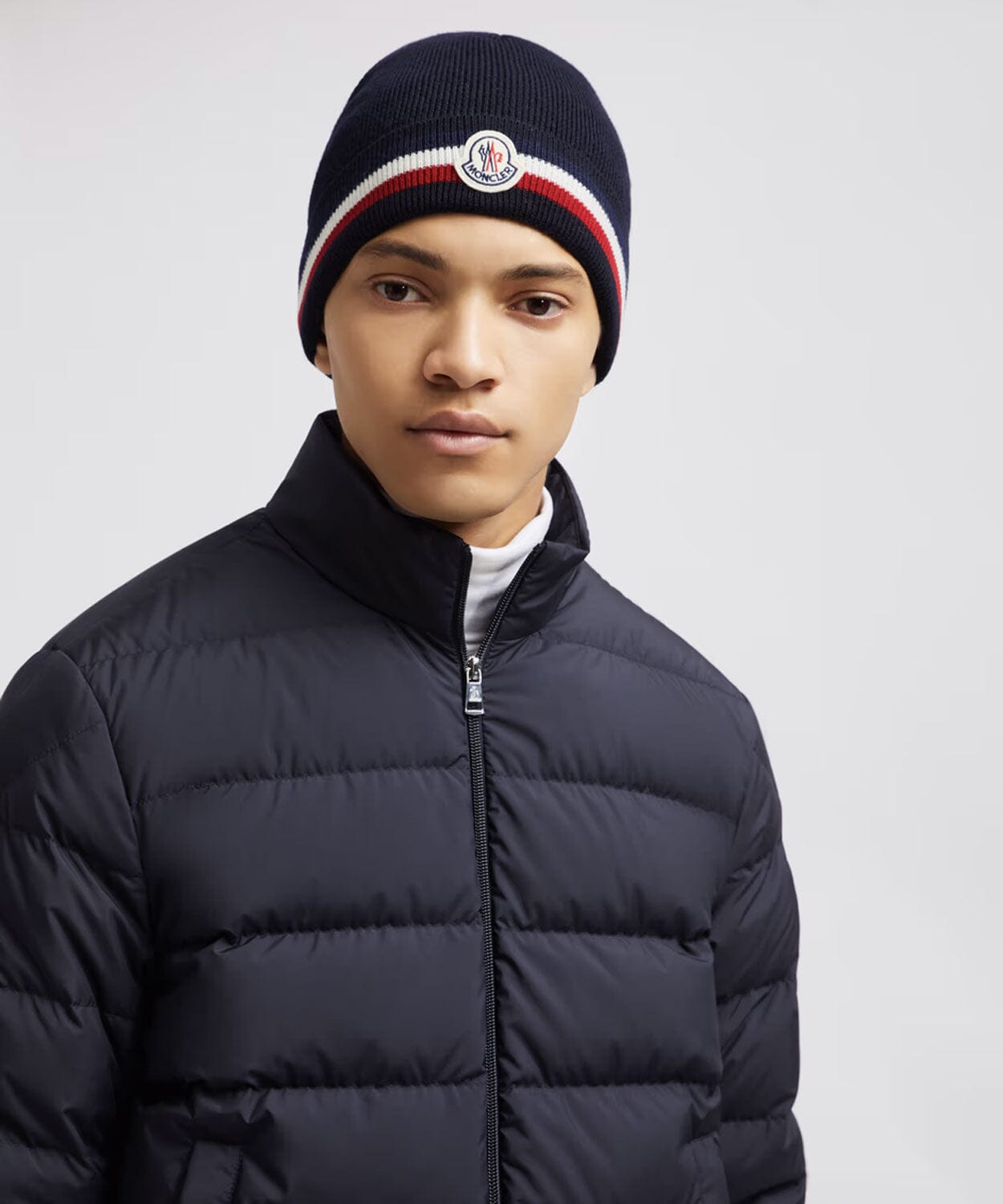 Tricolour Wool Beanie Hats | Beanies Moncler Dark Navy