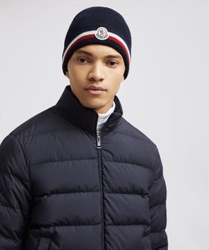 Tricolour Wool Beanie Hats | Beanies Moncler Dark Navy