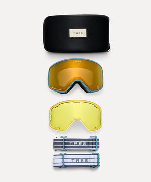 Valdez Goggle Steel Blue Ski Goggles Tres