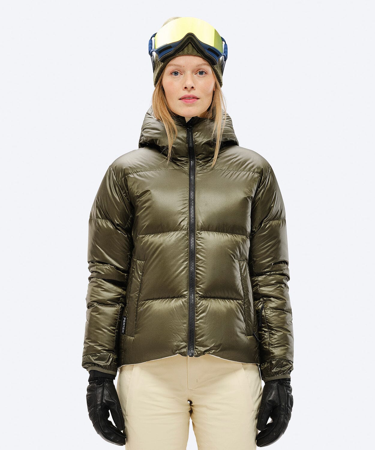 Women's D-5 Pertex Reversible Tecno Down Jacket Ski Jackets The Mountain Studio Forest Green-Castle Wall XS
