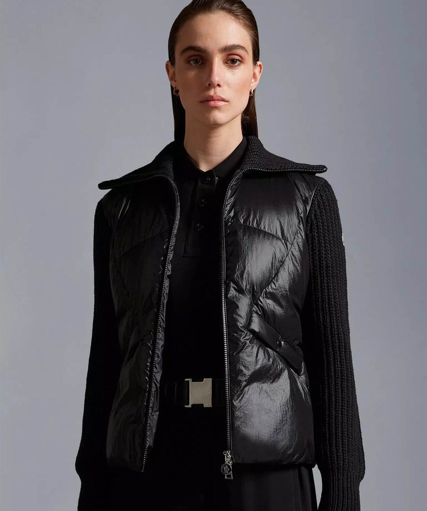 【24SS NEW】MONCLER_woman / CARDIGAN ダウンジャケット /Black Sweaters & Cardigans for Women - Ready-To-Wear | Moncler PL