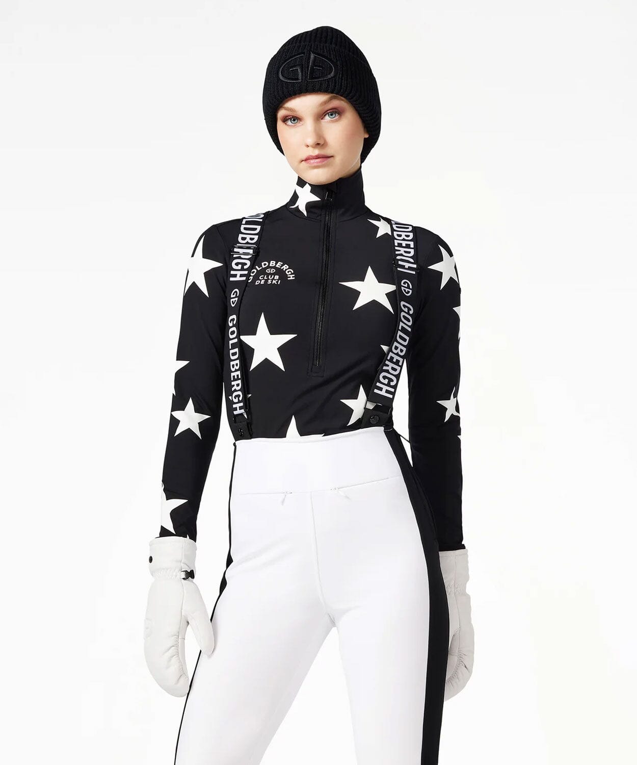 Women's Galactique Ski Pully Mid Layer Goldbergh Black/White XS